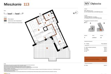 Rzut - Mieszkanie na sprzedaż 2 pokoje o powierzchni 47,66 m² - numer 113 w MY Głębocka