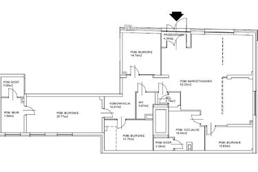 Rzut - Lokal użytkowy na sprzedaż 1 pokój o powierzchni 184,73 m² - numer U4 w Grzegórzecka 77