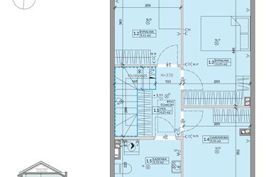 Rzut - Dom na sprzedaż 4 pokoje o powierzchni 80,54 m² - numer 20B w Ogrody Przyjaciół 5 etap II
