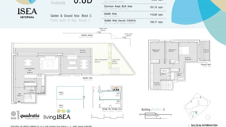 Rzut - Mieszkanie na sprzedaż 3 pokoje o powierzchni 115,65 m² - numer 0.8D w Isea - Estepona