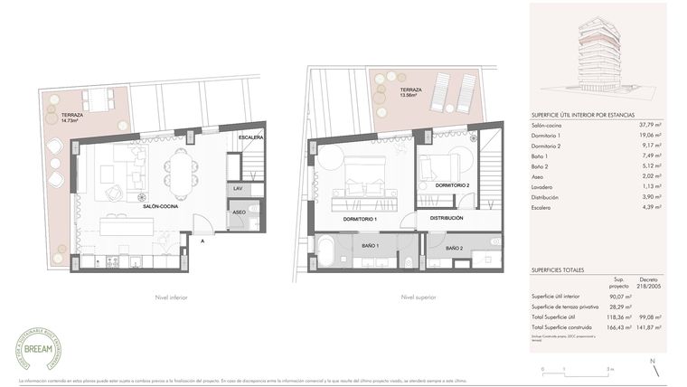 Rzut - Mieszkanie na sprzedaż 2 pokoje o powierzchni 90,64 m² - numer 39910 w Octavia