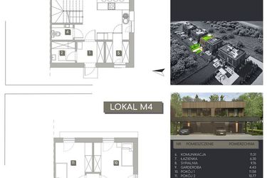 Rzut - Dom na sprzedaż 3 pokoje o powierzchni 110,32 m² - numer M4 w Pylna Residence