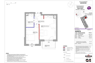 Rzut - Mieszkanie na sprzedaż 2 pokoje o powierzchni 38,99 m² - numer 15_D078 w Miasto Moje 8