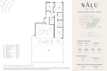Rzut - Mieszkanie na sprzedaż 3 pokoje o powierzchni 154,9 m² - numer 121B w Nalu Suites