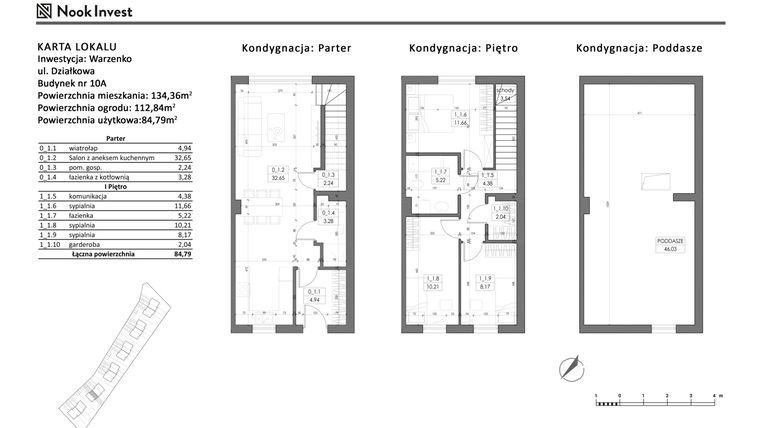 Rzut - Dom na sprzedaż 5 pokoi o powierzchni 84,79 m² - numer 10A w Domy nad jeziorem w Warzenku