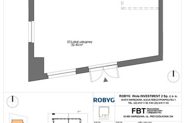 Rzut - Lokal użytkowy na sprzedaż 1 pokój o powierzchni 47,02 m² - numer SU1/A/0/LU1 w Sady Ursynów