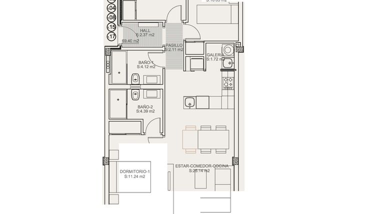 Rzut - Mieszkanie na sprzedaż 3 pokoje o powierzchni 113,2 m² - numer 0-1.02 w Apartamenty w Torrevieja - 51618202