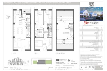 Rzut - Dom na sprzedaż 4 pokoje o powierzchni 86,24 m² - numer C.5 w Nova Wola Park