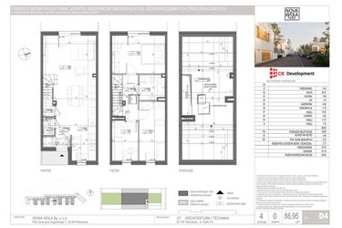 Rzut - Dom na sprzedaż 4 pokoje o powierzchni 86,95 m² - numer D.4 w Nova Wola Park