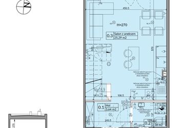 Rzut - Dom na sprzedaż 3 pokoje o powierzchni 62,3 m² - numer 33B w Osiedle Stokrotki etap 4 i 5