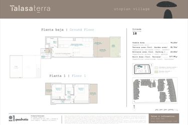Rzut - Mieszkanie na sprzedaż 2 pokoje o powierzchni 74 m² - numer 18 w Talasa Terra - Denia