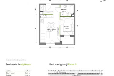 Rzut - Mieszkanie na sprzedaż 2 pokoje o powierzchni 37,92 m² - numer E2/G/02 w Orawska Vita