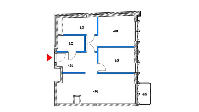 Rzut - Mieszkanie na sprzedaż 3 pokoje o powierzchni 71,43 m² - numer 29 w Garbary 68