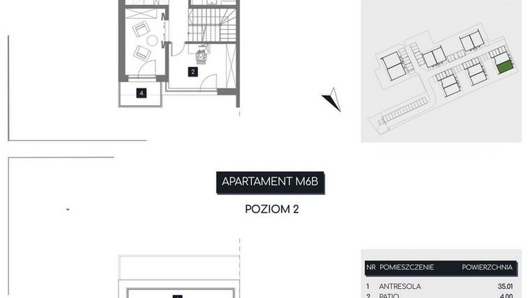 Rzut - Mieszkanie na sprzedaż 3 pokoje o powierzchni 109,08 m² - numer M6B w Rudava Park