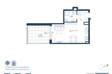 Rzut - Mieszkanie na sprzedaż 1 pokój o powierzchni 34,34 m² - numer 9.A2 w Nadmorska Darłowo