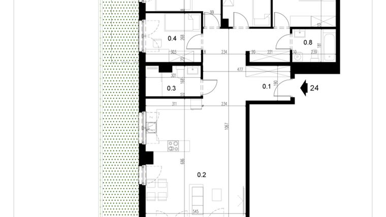 Rzut - Mieszkanie na sprzedaż 5 pokoi o powierzchni 103,36 m² - numer LM24 w Kameralna Koszykarska