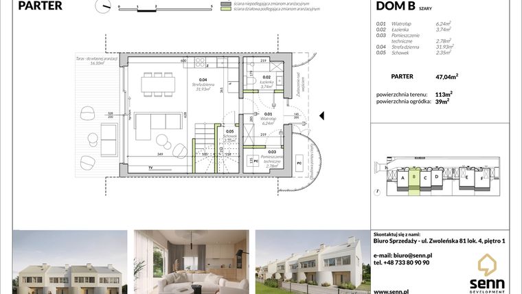 Rzut - Dom na sprzedaż 5 pokoi o powierzchni 101,41 m² - numer B w Osiedle Kwiatów Polskich etap 3