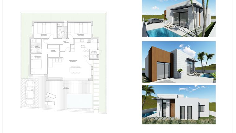 Rzut - Dom na sprzedaż 3 pokoje o powierzchni 117 m² - numer 5 w Domy w Pilar de la Horadada - 66958726