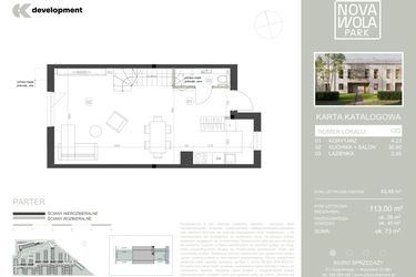 Rzut - Dom na sprzedaż 4 pokoje o powierzchni 113 m² - numer 10D w Nova Wola Park II