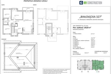 Rzut - Mieszkanie na sprzedaż 4 pokoje o powierzchni 104,64 m² - numer 5B w Białołęcka 327
