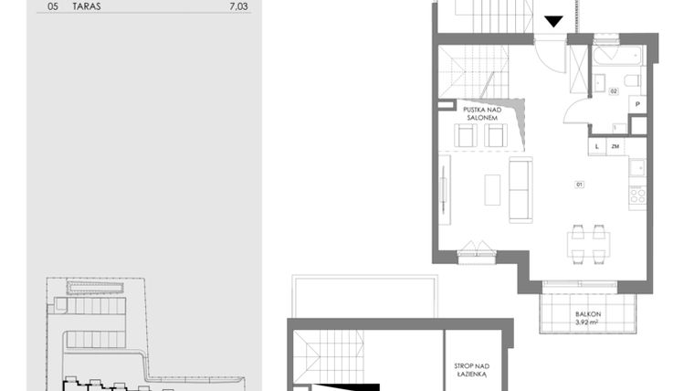 Rzut - Mieszkanie na sprzedaż 2 pokoje o powierzchni 74,2 m² - numer 14B.2 w Przystań Sobieszewo