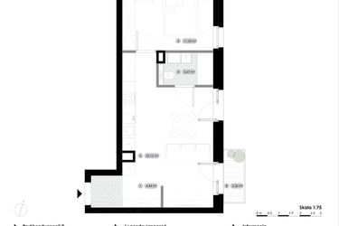 Rzut - Mieszkanie na sprzedaż 2 pokoje o powierzchni 42,95 m² - numer 2.M10 w Stalowa 76