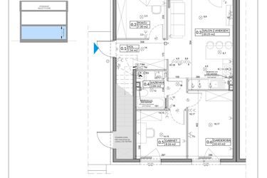 Rzut - Mieszkanie na sprzedaż 4 pokoje o powierzchni 60 m² - numer 37A w Domy na Witosa etap 1B