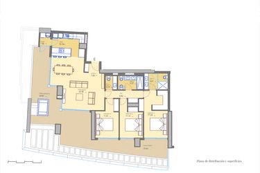 Rzut - Mieszkanie na sprzedaż 3 pokoje o powierzchni 160,95 m² - numer 34-E w Mieszkania w Benidorm - 35824689