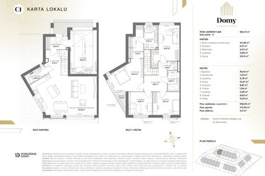 Rzut - Dom na sprzedaż 5 pokoi o powierzchni 158,05 m² - numer C1 w Domy u Źródła Marii