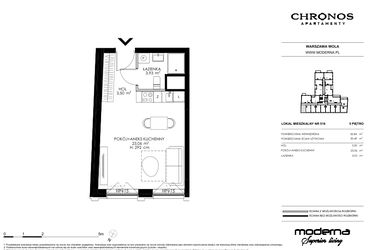 Rzut - Mieszkanie na sprzedaż 1 pokój o powierzchni 30,49 m² - numer 516 w Chronos