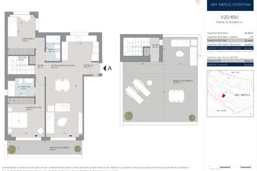 Rzut - Mieszkanie na sprzedaż 2 pokoje o powierzchni 121 m² - numer 5.2.A w Aby Middle