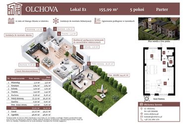 Rzut - Dom na sprzedaż 5 pokoi o powierzchni 155,99 m² - numer E1 w Olchova