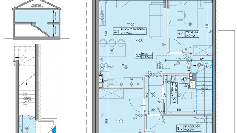 Rzut - Mieszkanie na sprzedaż 4 pokoje o powierzchni 64,03 m² - numer 34B w Domy na Witosa etap 1B