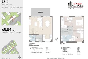 Rzut - Mieszkanie na sprzedaż 4 pokoje o powierzchni 68,47 m² - numer J8.2 w Osiedle Gwiazdowo etap 6B