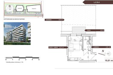 Rzut - Mieszkanie na sprzedaż 1 pokój o powierzchni 19,81 m² - numer L.C.0.4 w Royal Studios Smart Apartments etap 2