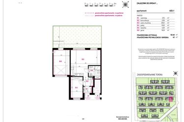 Rzut - Mieszkanie na sprzedaż 3 pokoje o powierzchni 62,4 m² - numer A25-1 w Aleja Kwitnącej Wiśni