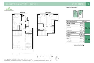 Rzut - Mieszkanie na sprzedaż 4 pokoje o powierzchni 103,06 m² - numer 9-M1 w Osiedle Niezapominajek