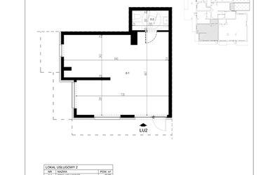 Rzut - Lokal użytkowy na sprzedaż 1 pokój o powierzchni 54,65 m² - numer LU2 w Trybuny Ludów 3