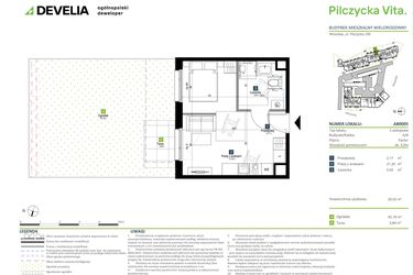 Rzut - Mieszkanie na sprzedaż 1 pokój o powierzchni 29,02 m² - numer AB0005 w Pilczycka Vita