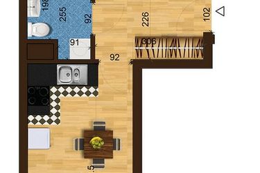 Rzut - Mieszkanie na sprzedaż 3 pokoje o powierzchni 55,87 m² - numer 6B.71 w Mierzeja Wiślana etap III