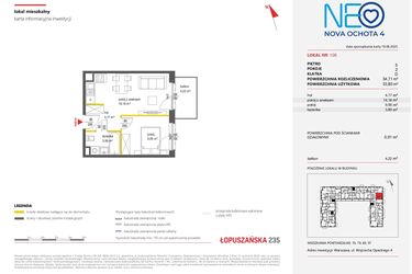 Rzut - Mieszkanie na sprzedaż 2 pokoje o powierzchni 34,71 m² - numer 106 w Neo Nova Ochota 4