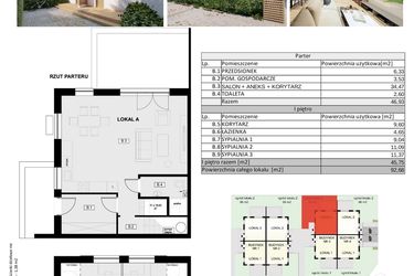 Rzut - Dom na sprzedaż 4 pokoje o powierzchni 92,68 m² - numer Chopina 52/2 w Kameralny Gruszczyn