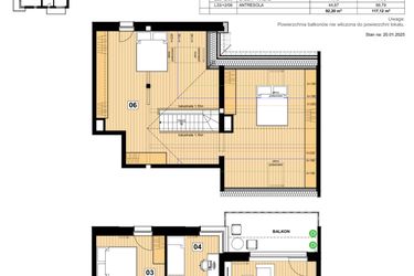 Rzut - Mieszkanie na sprzedaż 4 pokoje o powierzchni 92,2 m² - numer L-33 w Mickiewicza 21 Residence