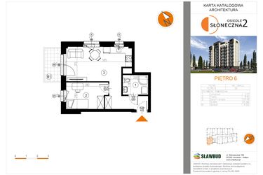Rzut - Mieszkanie na sprzedaż 2 pokoje o powierzchni 35,96 m² - numer 50 w Osiedle Słoneczna etap 2
