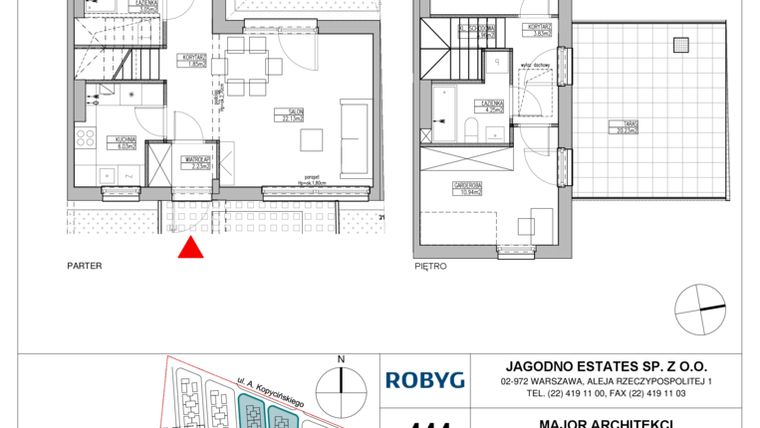Rzut - Dom na sprzedaż 4 pokoje o powierzchni 82,64 m² - numer RJ5/C1/C16/B w Robyg Jagodno
