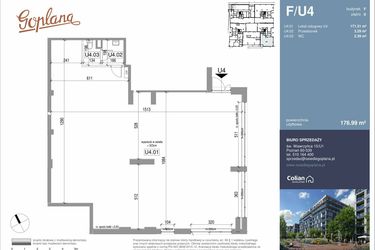 Rzut - Lokal użytkowy na sprzedaż 1 pokój o powierzchni 176,99 m² - numer F/U4 w Goplana budynek F