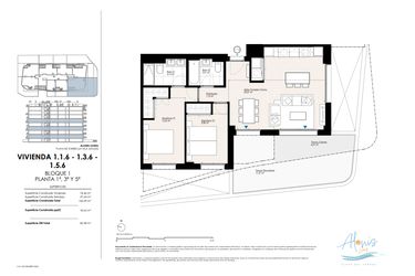 Rzut - Mieszkanie na sprzedaż 2 pokoje o powierzchni 102,09 m² - numer 116 w Alonis Living