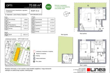 Rzut - Mieszkanie na sprzedaż 3 pokoje o powierzchni 70,66 m² - numer R_OP-15_2 w os. Dąbrówka – Leśna Polana