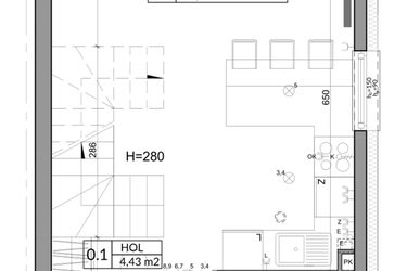 Rzut - Dom na sprzedaż 3 pokoje o powierzchni 72,53 m² - numer 6 w Slow Wilanów