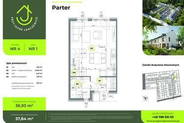 Rzut - Dom na sprzedaż 3 pokoje o powierzchni 73 m² - numer B4.1 w Przyjazne Janczewice